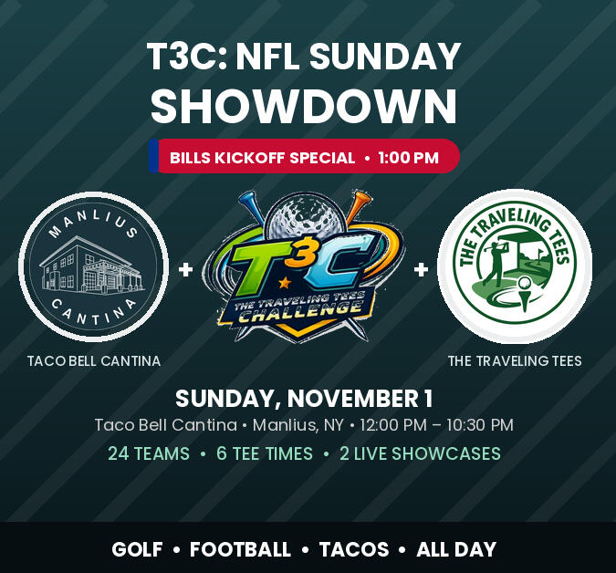 T3C: NFL Sunday Showdown The Traveling Tees Competition Sunday, November 1st @Manlius Cantina