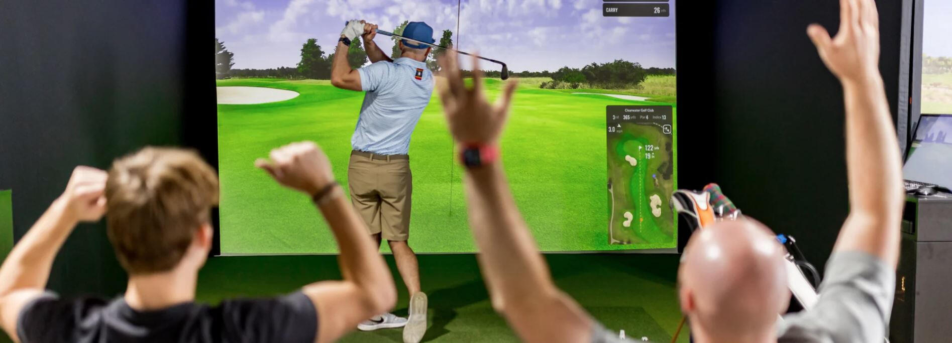 Mobile golf simulator rental at private event in Central New York